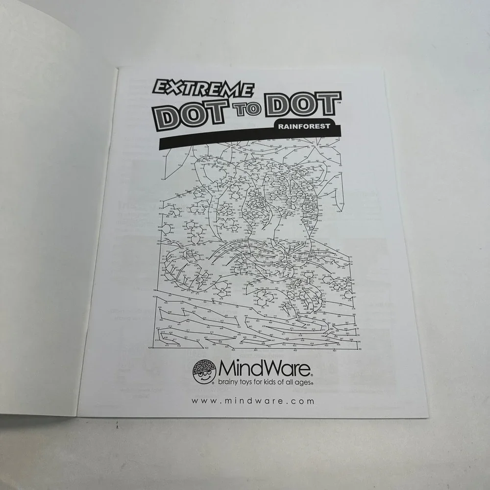 2 MindWare Extreme Dot to Dot Books Rainforest & World of Dots Folklore Unused